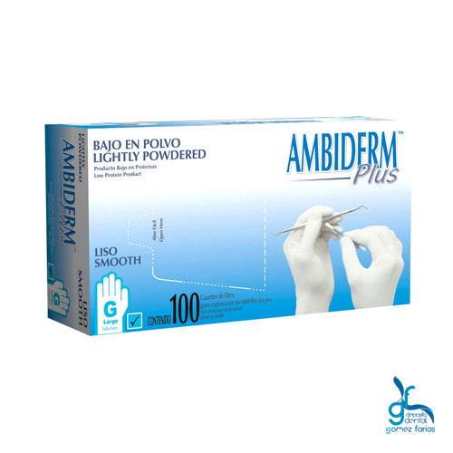 Guante de Latex Mediano Azul Claro, Caja con 100