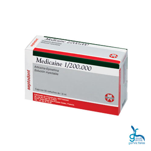 Medicaine 1/200.000 Bitartrato de Epinefrina 0,009 MG/Articaina 50 Cart. C/1.8 MG C/U