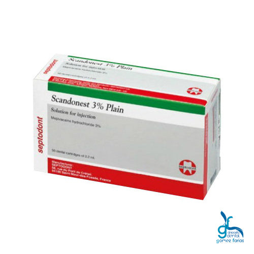 Scandonest Mepivacaina 3% sin Vaso 50 Cart. C/1.8 ML C/U